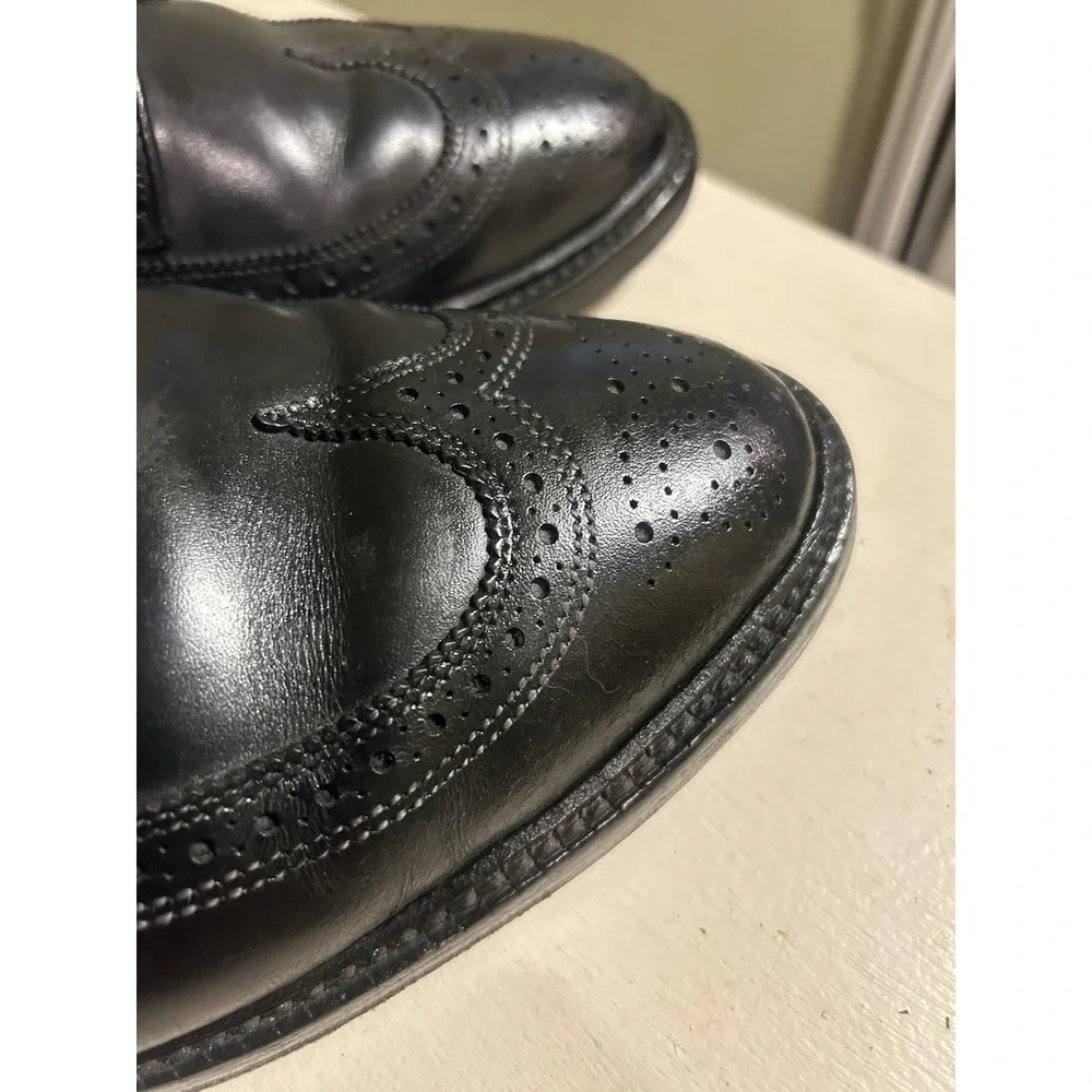 Allen Edmonds MacNeil Black Brogue Longwing Shoes Mens Sz 11.5 EEE Wide Formal